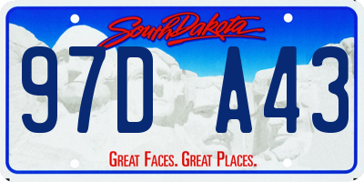 SD license plate 97DA43