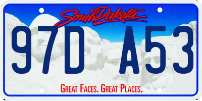 SD license plate 97DA53