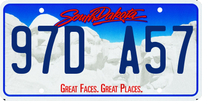 SD license plate 97DA57