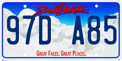SD license plate 97DA85