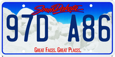SD license plate 97DA86