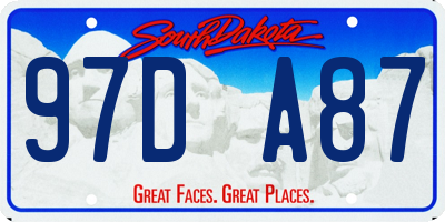SD license plate 97DA87