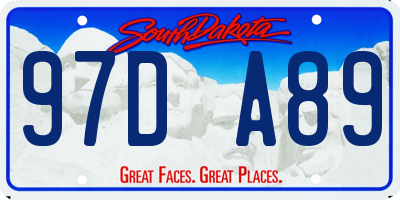 SD license plate 97DA89