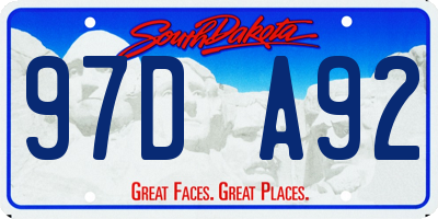 SD license plate 97DA92