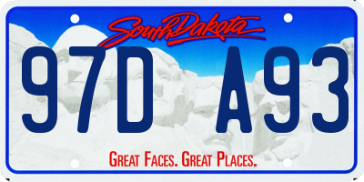 SD license plate 97DA93