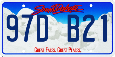 SD license plate 97DB21