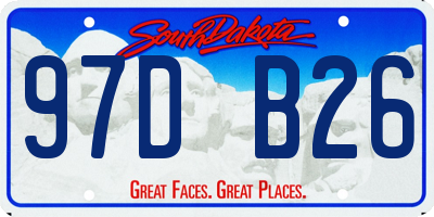 SD license plate 97DB26