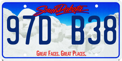 SD license plate 97DB38