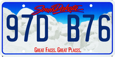 SD license plate 97DB76