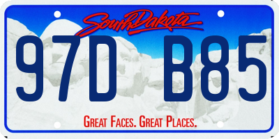 SD license plate 97DB85