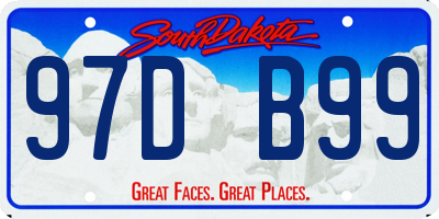 SD license plate 97DB99