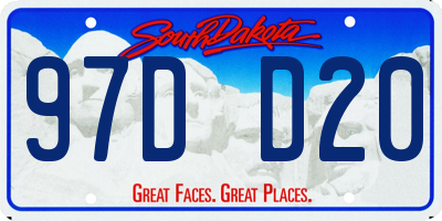 SD license plate 97DD20