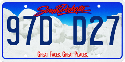 SD license plate 97DD27