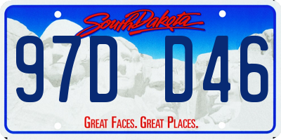 SD license plate 97DD46