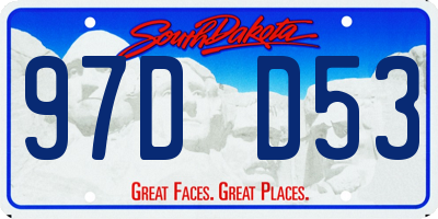 SD license plate 97DD53
