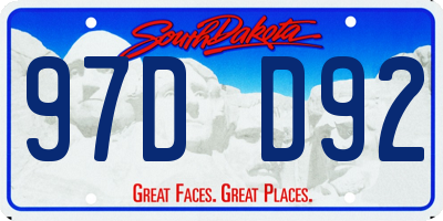 SD license plate 97DD92