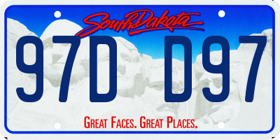 SD license plate 97DD97