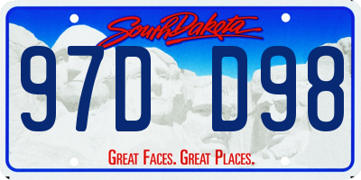 SD license plate 97DD98