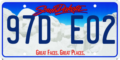 SD license plate 97DE02
