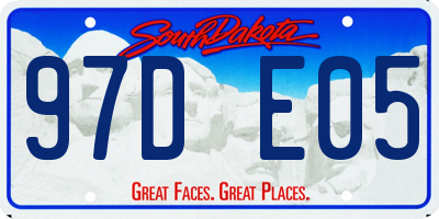 SD license plate 97DE05