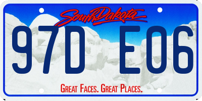 SD license plate 97DE06