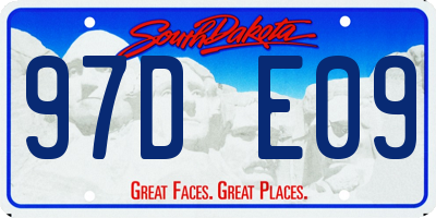 SD license plate 97DE09