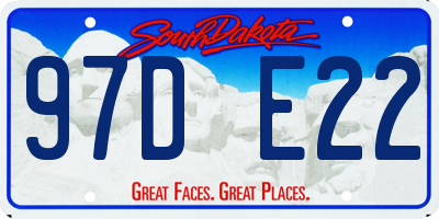 SD license plate 97DE22