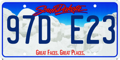SD license plate 97DE23