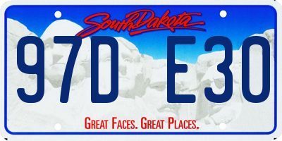 SD license plate 97DE30