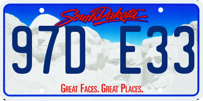 SD license plate 97DE33