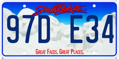 SD license plate 97DE34