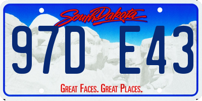 SD license plate 97DE43