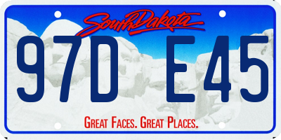 SD license plate 97DE45