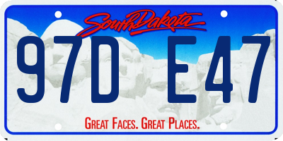 SD license plate 97DE47