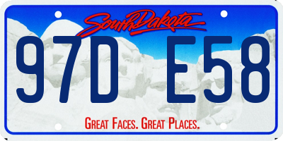 SD license plate 97DE58