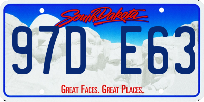 SD license plate 97DE63
