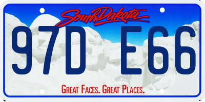 SD license plate 97DE66