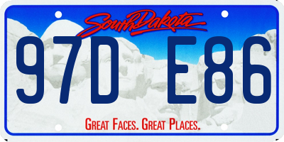 SD license plate 97DE86