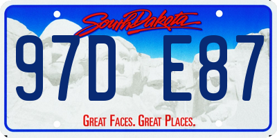 SD license plate 97DE87