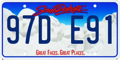 SD license plate 97DE91