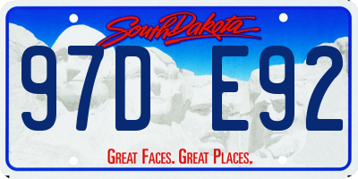 SD license plate 97DE92