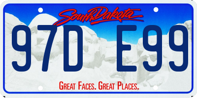SD license plate 97DE99
