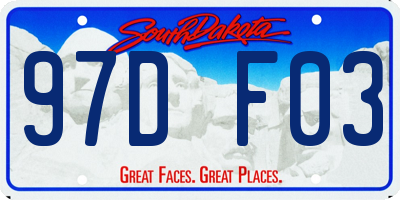 SD license plate 97DF03