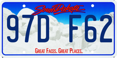 SD license plate 97DF62