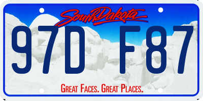 SD license plate 97DF87