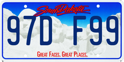 SD license plate 97DF99