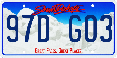 SD license plate 97DG03