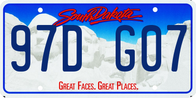 SD license plate 97DG07