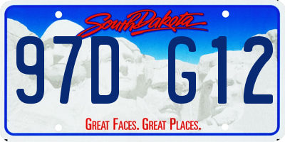 SD license plate 97DG12
