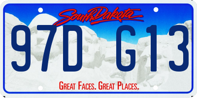 SD license plate 97DG13